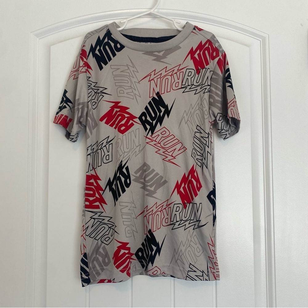 RBX Boys Gray, Black & Red "Run" Short Sleeve Shirt Size 8